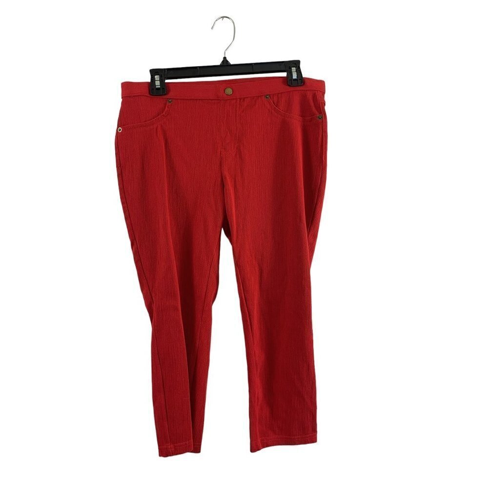 Women's Denim Red Capris